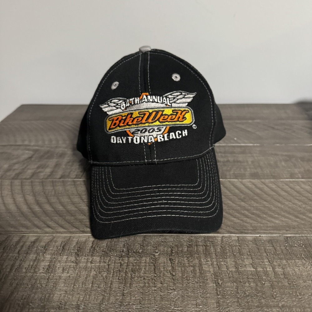 Bike Week 2005 Daytona Beach Florida Hat Motorcycle Strapback‎ Cap Black Vintage